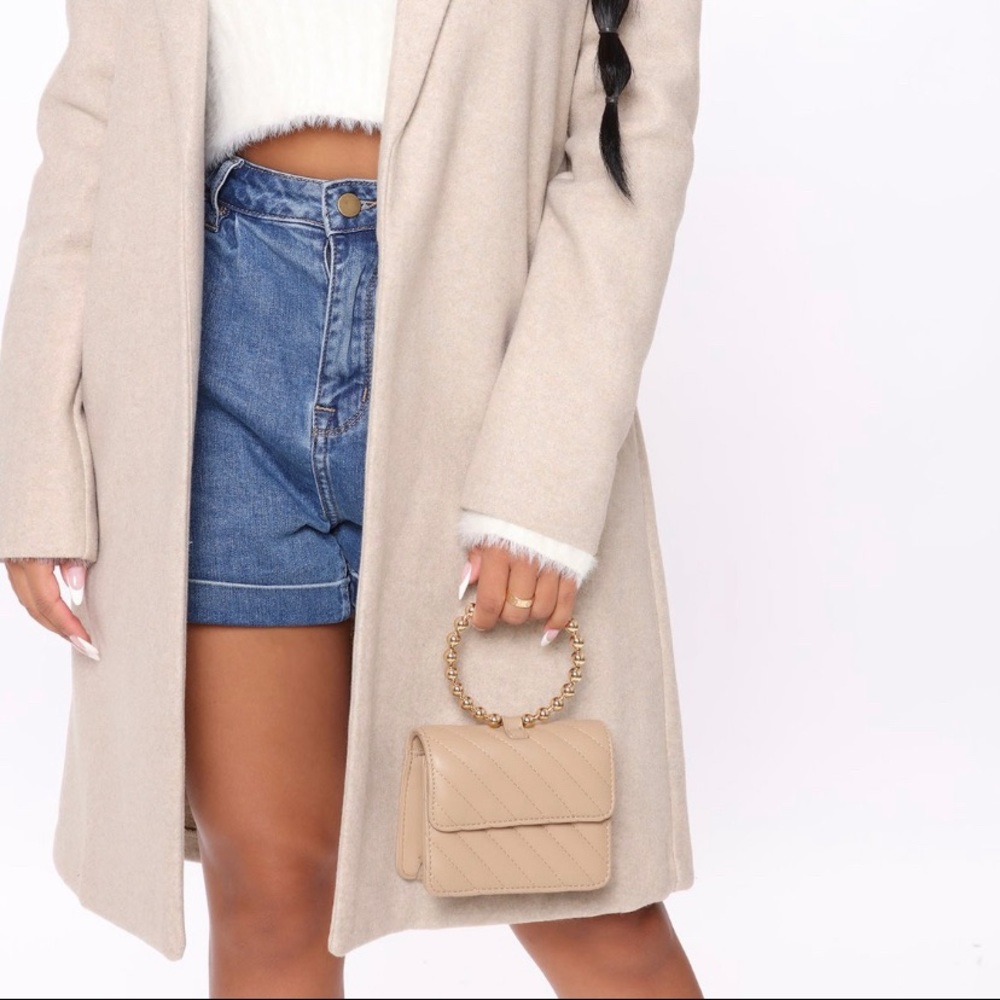 NWT fashion nova Meet You There Mini Bag - Nude - Picture 4 of 6